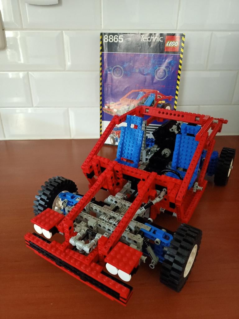 vintage Lego 8865 test car / race auto incl. boekje en doos, Ophalen, Gebruikt, Complete set, Lego