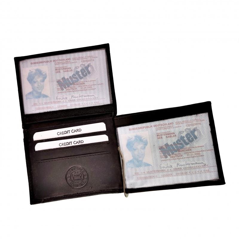 Portemonnee Heren Wallet Pasjeshouder RFID Anti-Skim Compact, Verzenden, Nieuw, Esde2, Leer