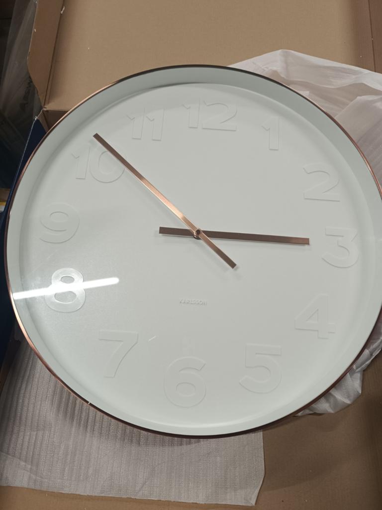Karlsson Mr White  - Klok - Rond - Metaal - Ø51 cm - Koper, Ophalen, Nieuw, Analoog, Wandklok