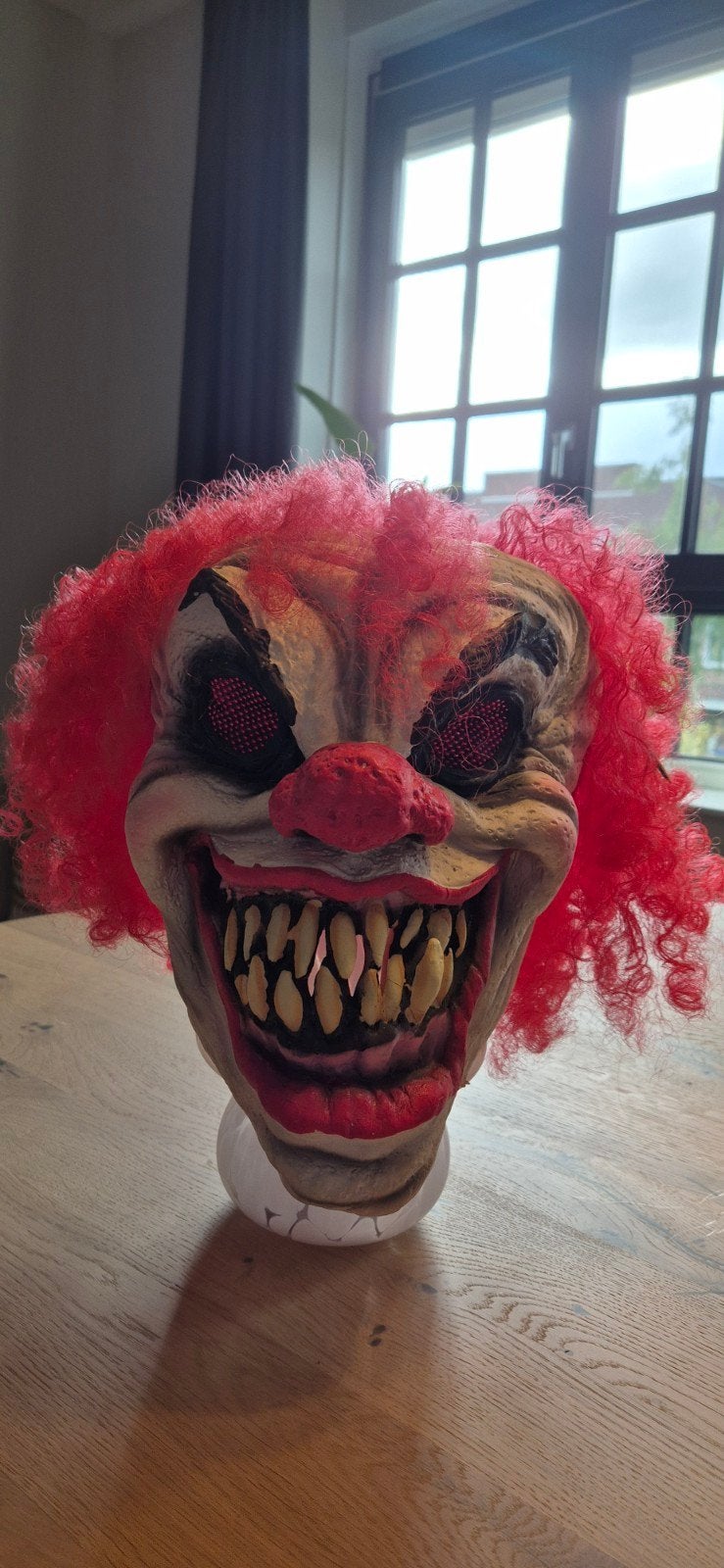 2 Horror Maskers: Zombie & Killer Clown - Halloween, Ophalen of Verzenden, Zo goed als nieuw, Overige typen