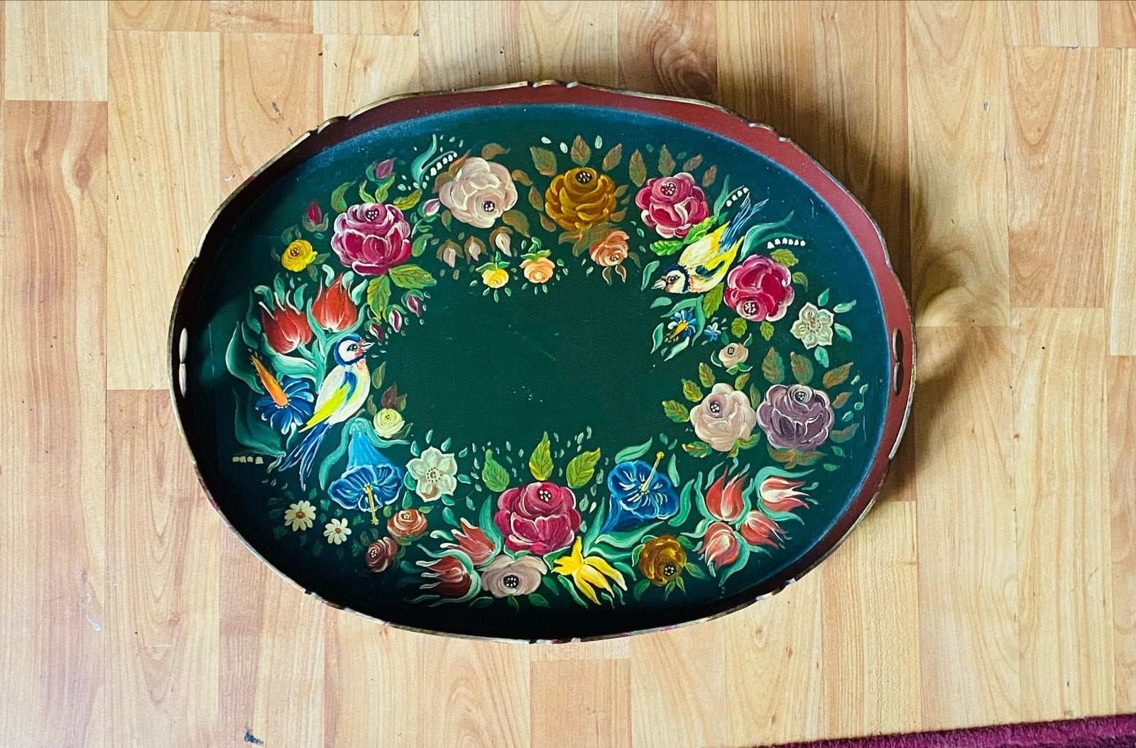 Mooi vintage Hindeloopen Handgeschilderd dienblad, Huis en Inrichting, Woonaccessoires | Dienbladen, Ophalen of Verzenden, Nieuw