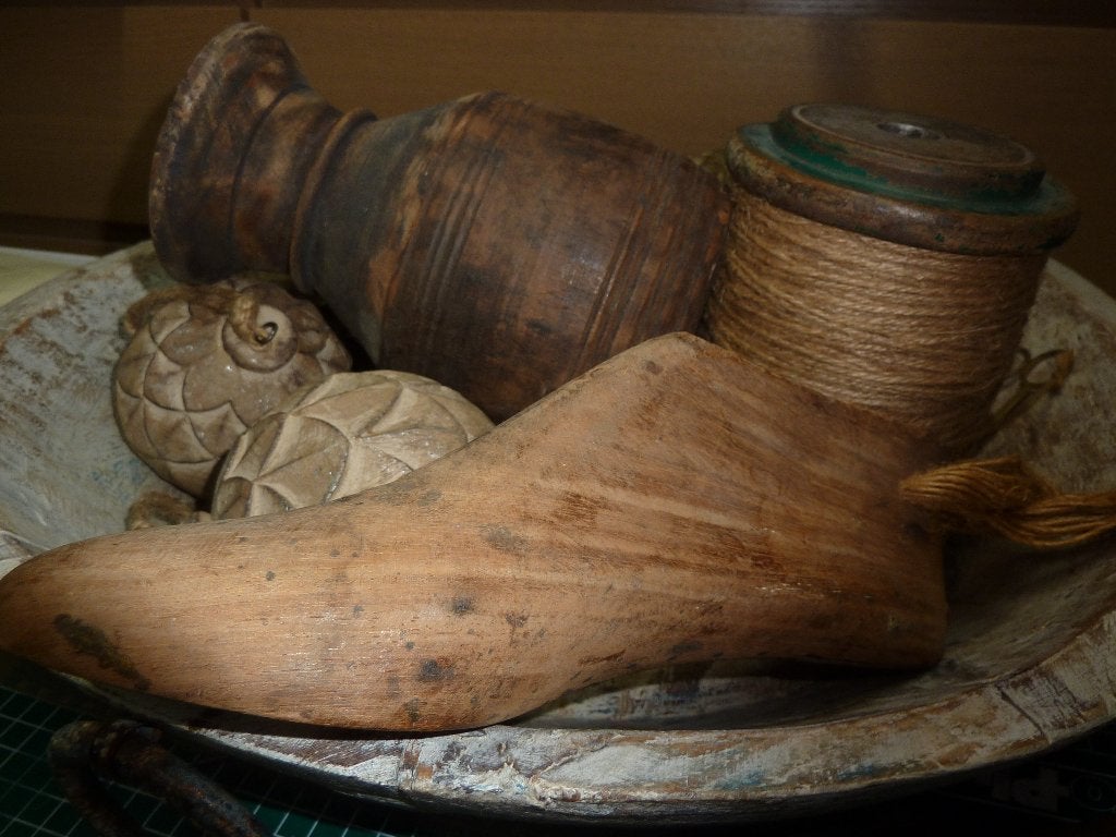 oude houten schoenleest stoer sober landelijk decoratie, Ophalen of Verzenden, Gebruikt, Bruin, Hout