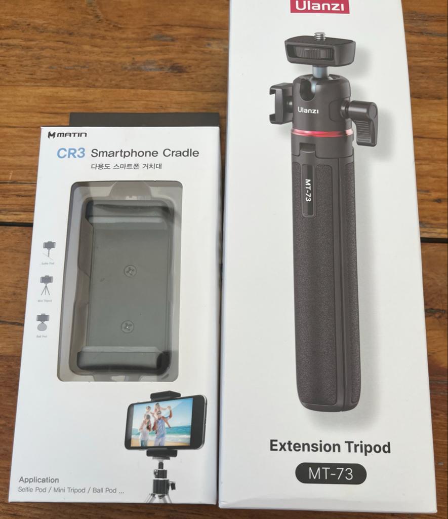Ulanzi MT-73 Extension Statief met Matin CR3 Smartphone Houd, Zo goed als nieuw, Minder dan 150 cm, Met balhoofd, Ophalen of Verzenden