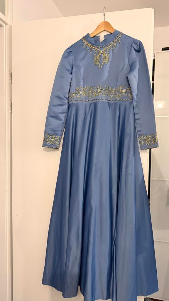Abaya feestjurk, Overige typen, Blauw, Maat 42/44 (L), Ophalen of Verzenden