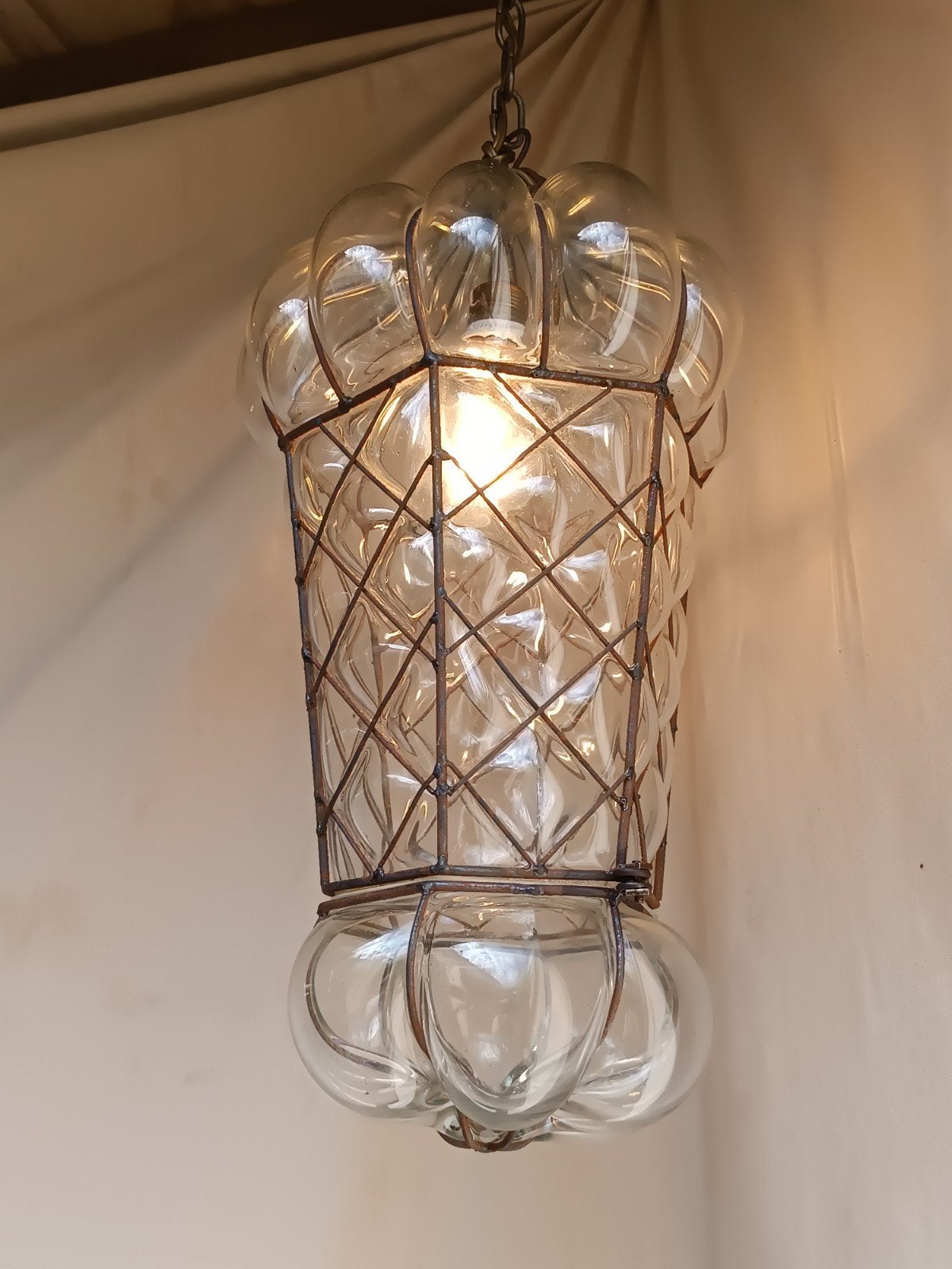 Antieke Murano Glas Hanglamp, Ophalen of Verzenden