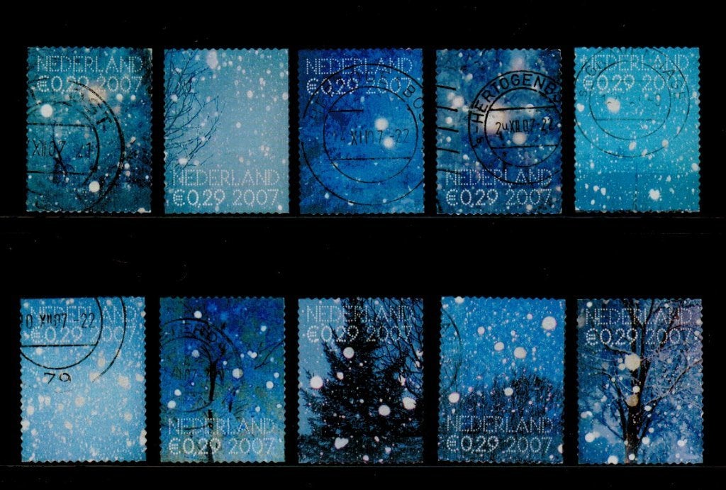 2530-2539 Decemberzegels 2007 Gestempeld, Postzegels en Munten, Verzenden, Na 1940, Gestempeld