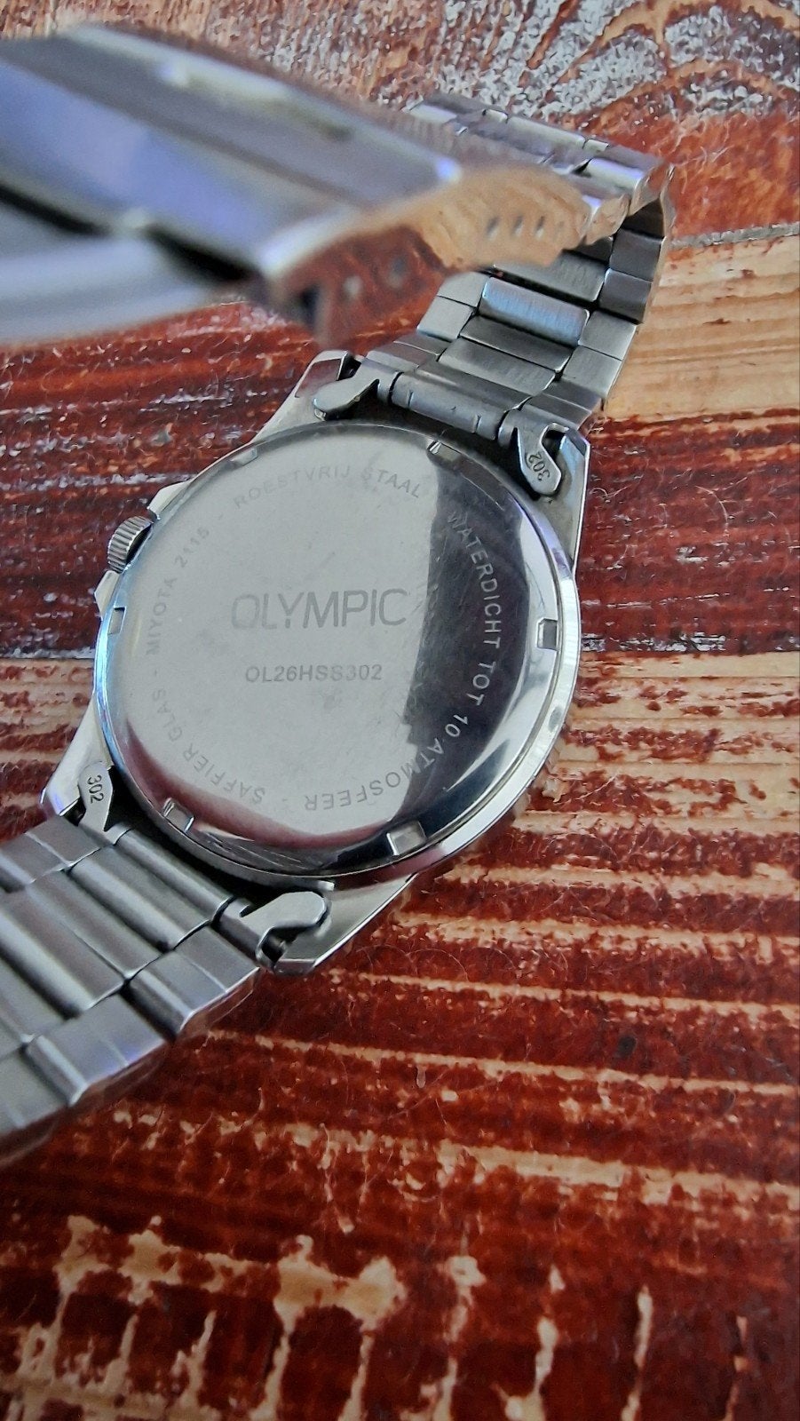 Olympic Herenhorloge - Roestvrij Staal, Saffierglas, Staal, Gebruikt, Staal, Polshorloge