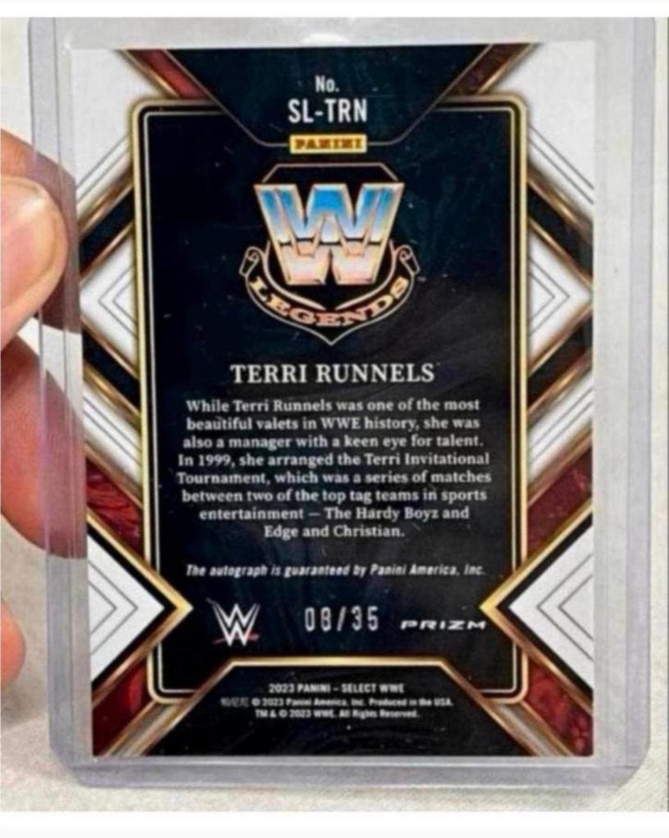 2023 Panini Select WWE Terri Runnels limited + Handtekening, Spelerskaart, B, Ophalen of Verzenden, Zo goed als nieuw