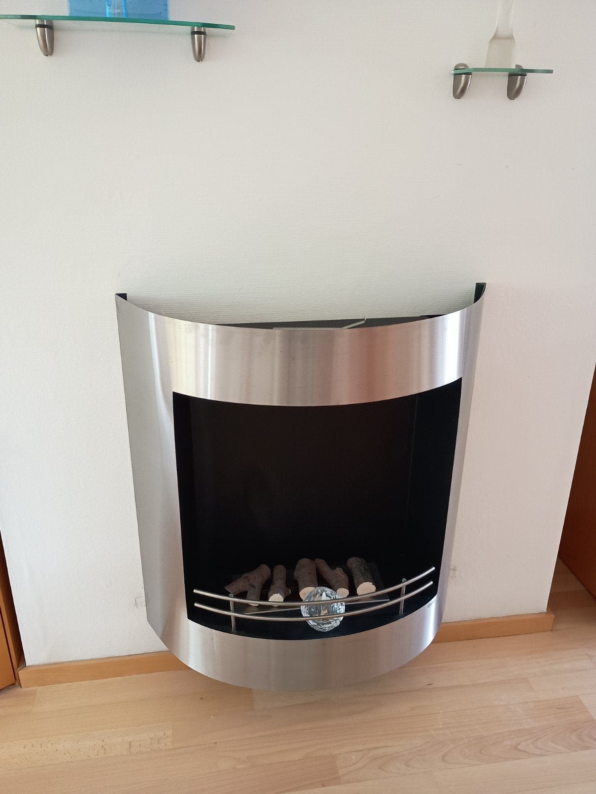 Moderne Hangende bio ethanol sfeerhaard- RVS Design, Huis en Inrichting, Ophalen, Gebruikt, Vrijstaande haard, Overige soorten