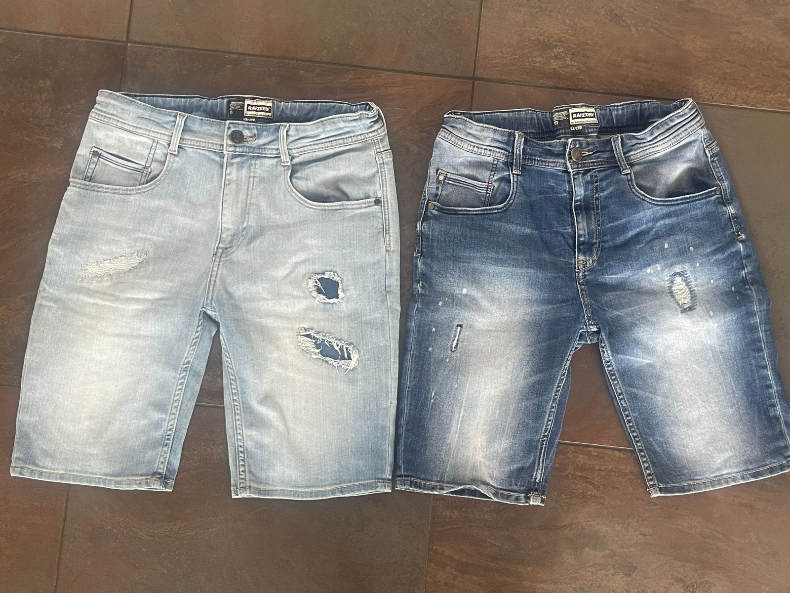 2x Raizzed spijkerbroek shorts maat 170, Ophalen of Verzenden, Gebruikt, Jongen, Broek