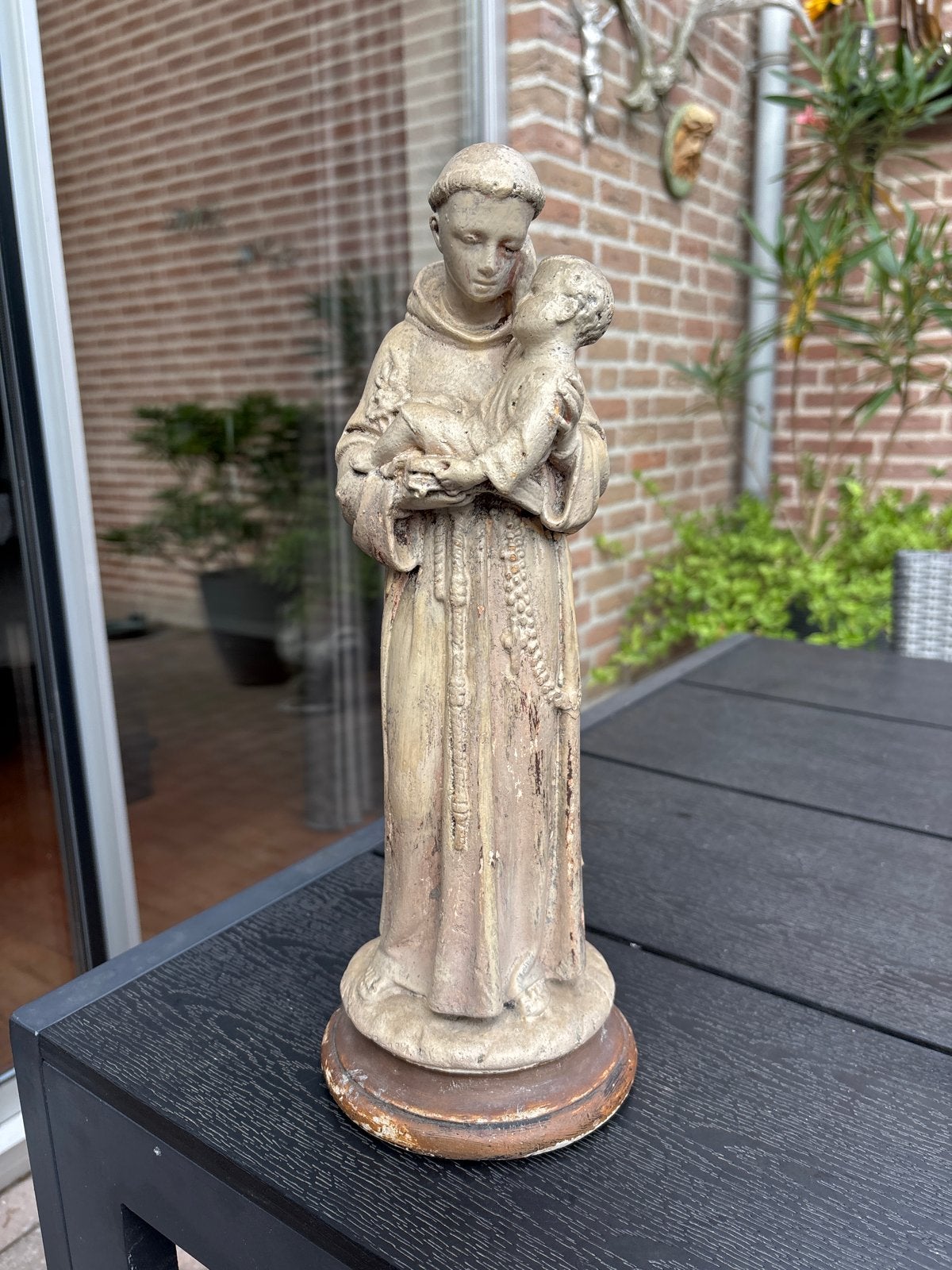 Antiek beeld van Sint Antonius met kindje Jezus, Ophalen