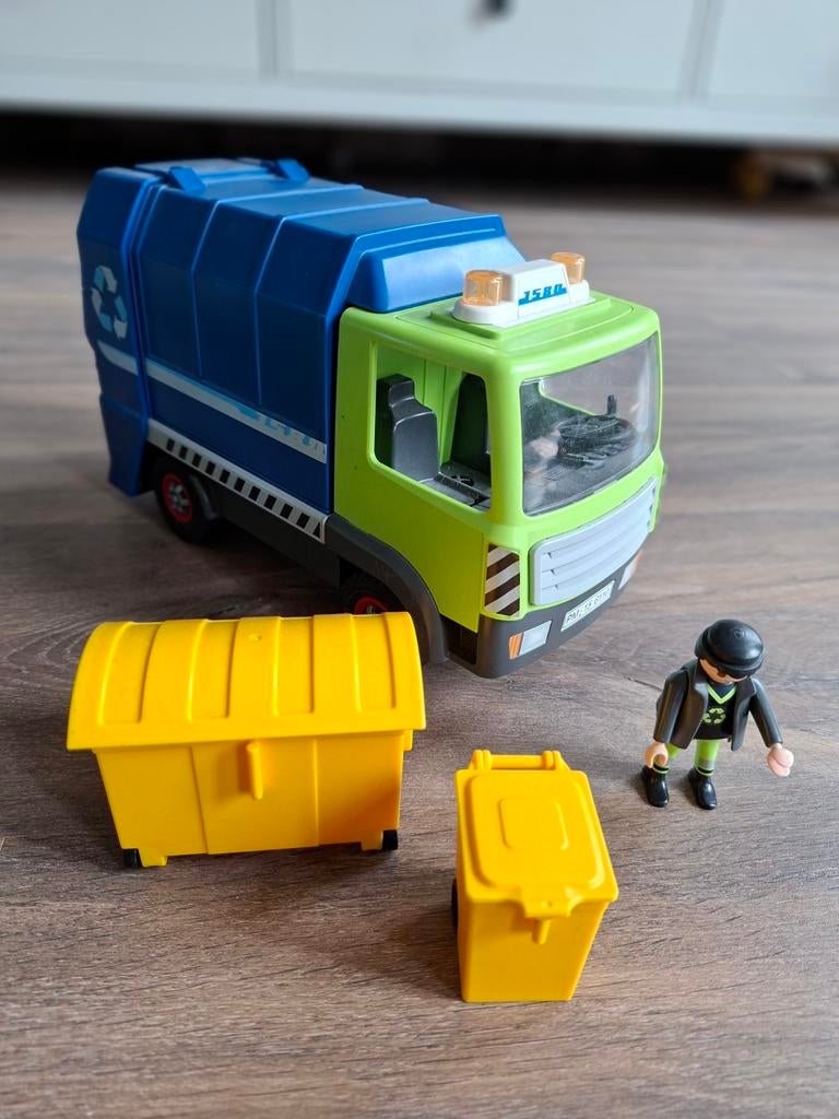 Playmobil Vuilniswagen met figuur en containers, Ophalen, Gebruikt, Jongen of Meisje