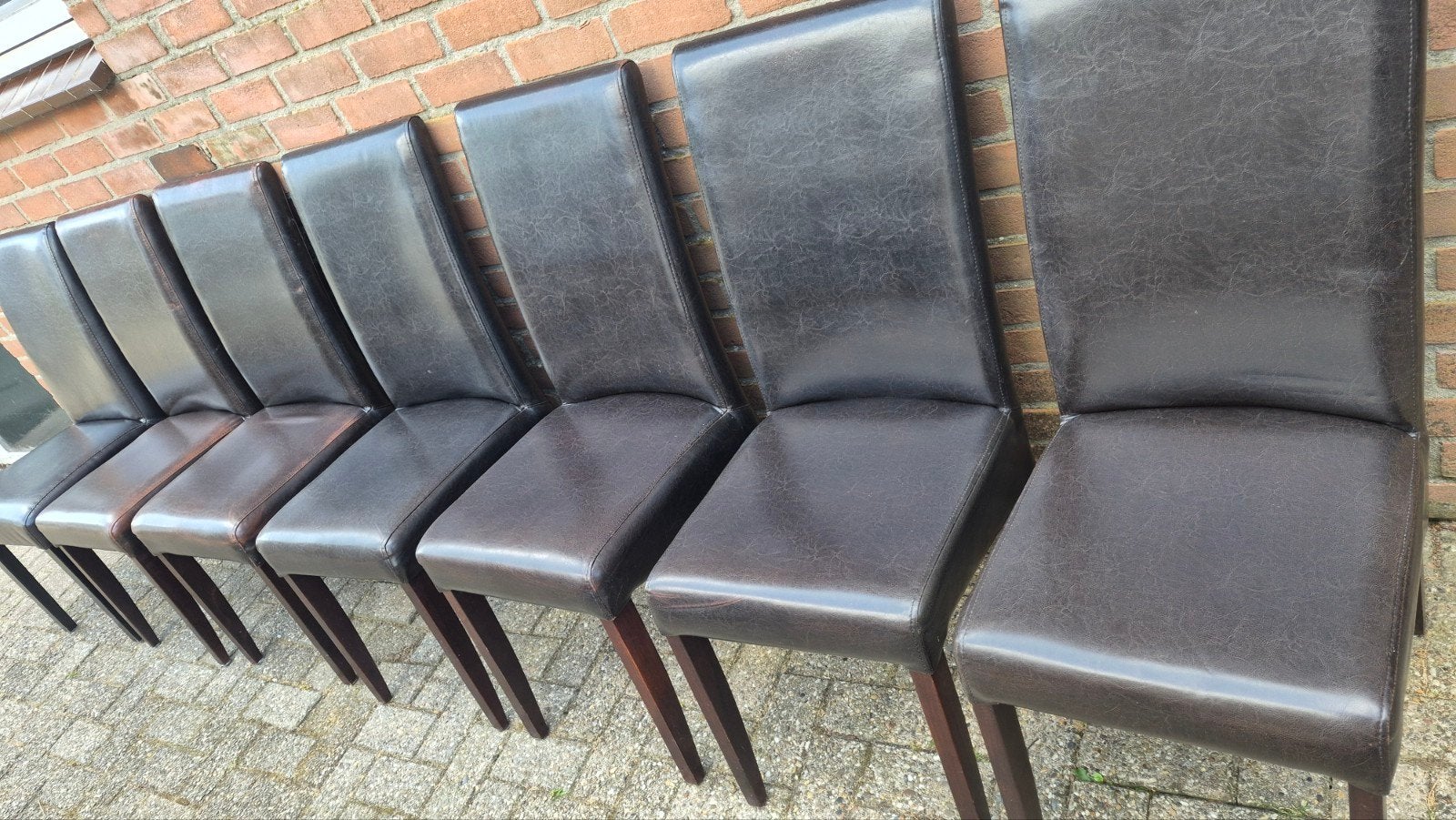 Eetkamerstoelen,  donkerbruin, Huis en Inrichting, Ophalen, Gebruikt, Bruin, Vijf, Zes of meer stoelen