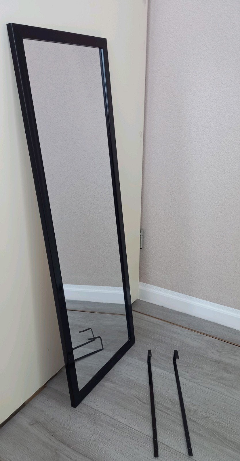 Zwarte deurspiegel met ophanghaken, Ophalen, Minder dan 50 cm, Zo goed als nieuw, Minder dan 100 cm