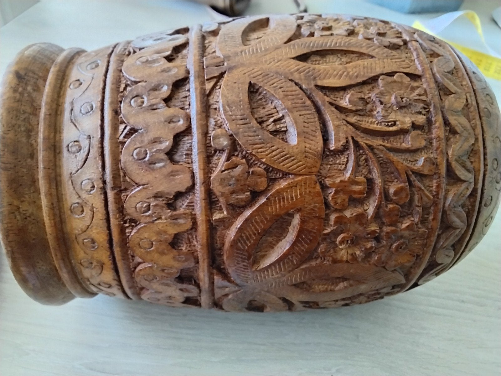kruidenpot hout  India, Hout, Ophalen of Verzenden, Zo goed als nieuw, Voorraadpot