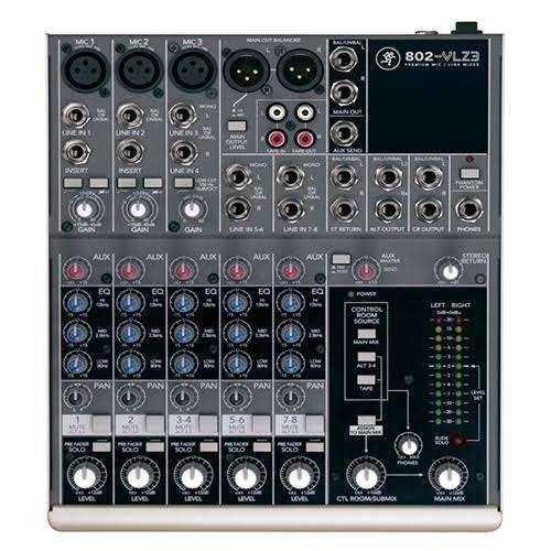 Mackie 802-VLZ3, Ophalen of Verzenden, Gebruikt, 5 tot 10 kanalen, Microfooningang