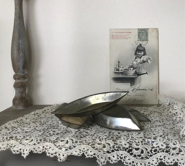 Vintage ovale Franse bakvormpjes schuitjes (set van 4), Antiek en Kunst, Ophalen of Verzenden