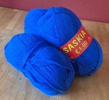 3 bollen prachtig blauw Saskia garen, Ophalen of Verzenden, Nieuw, Breien of Haken, Wol of Garen