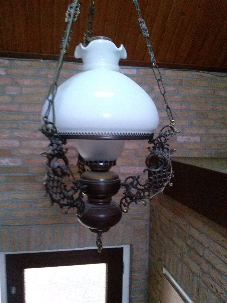 Vintage grote gebruikte hanglamp, Ophalen, Gebruikt