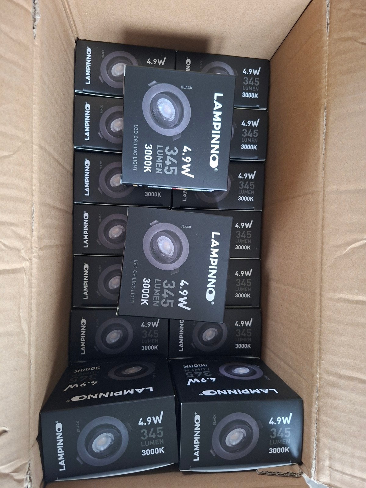 20x Lampinno LED Inbouwspots Zwart - 4.9W, 345 Lumen, 3000K, Overige merken, Nieuw, Overige fittingen, Ophalen of Verzenden