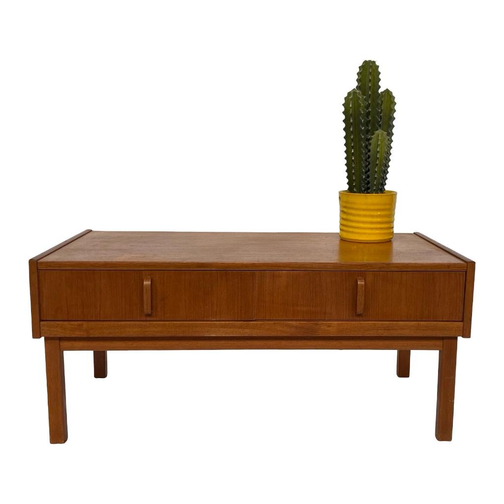 Vintage Scandinavische lage teakhouten kast dressoir 60's, Huis en Inrichting, Kasten | Vitrinekasten, Gebruikt, Minder dan 100 cm