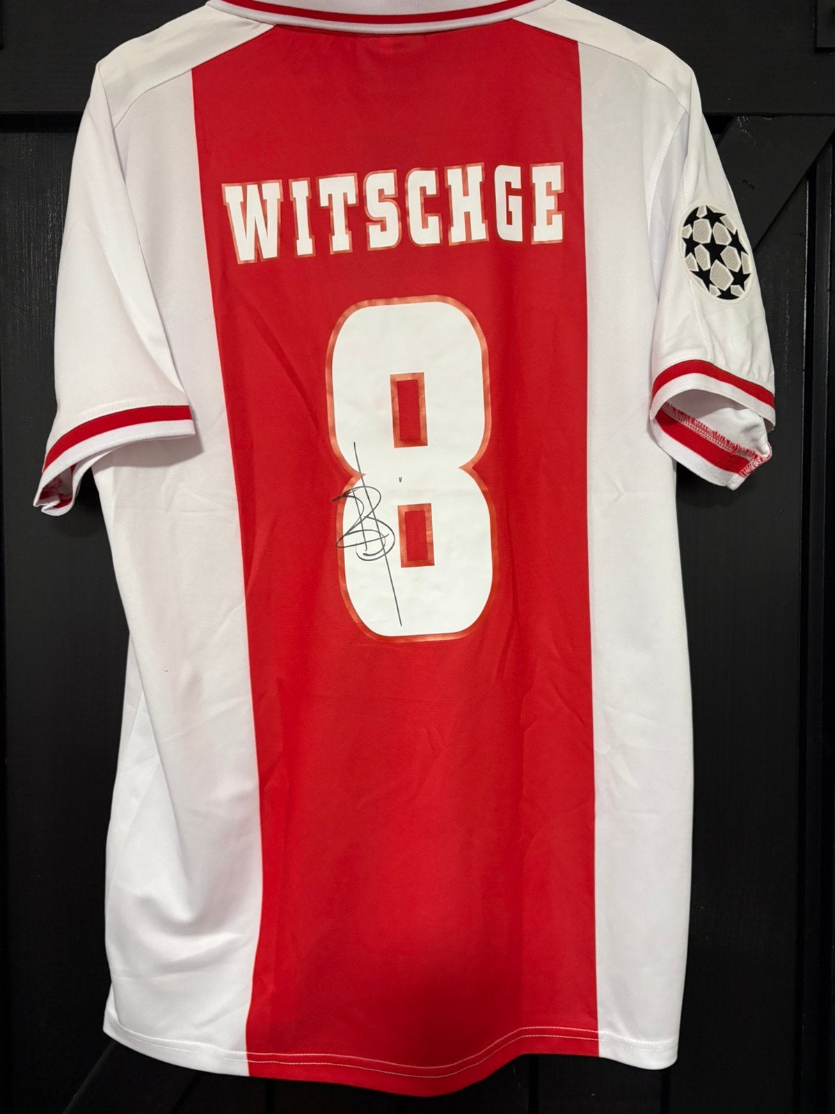 Richard Witschge gesigneerd Ajax shirt seizoen 1998/1999, Ophalen of Verzenden, Zo goed als nieuw, Ajax, Shirt