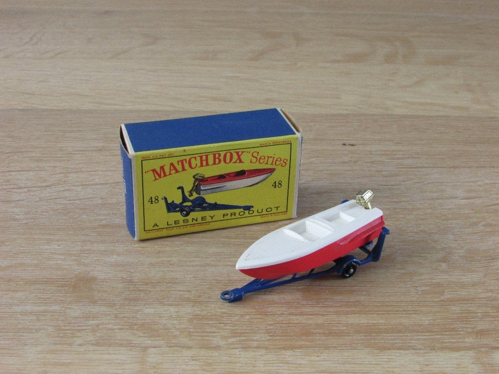 Matchbox  Lesney Sports Boat & Trailer met doosje