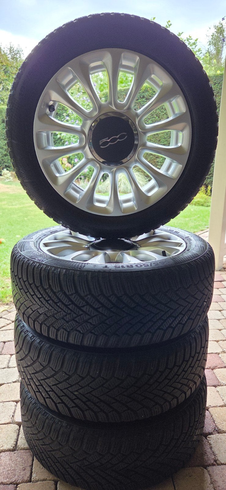 Fiat 500 winterset - Zeer nette aluminium velgen, Auto-onderdelen, Ophalen, Gebruikt