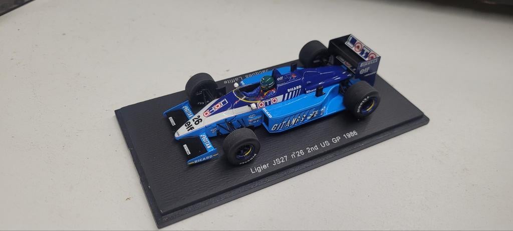 Spark Ligier JS27 US Gp 1986 J.Laffite, Ophalen of Verzenden, Zo goed als nieuw, Auto, Overige merken