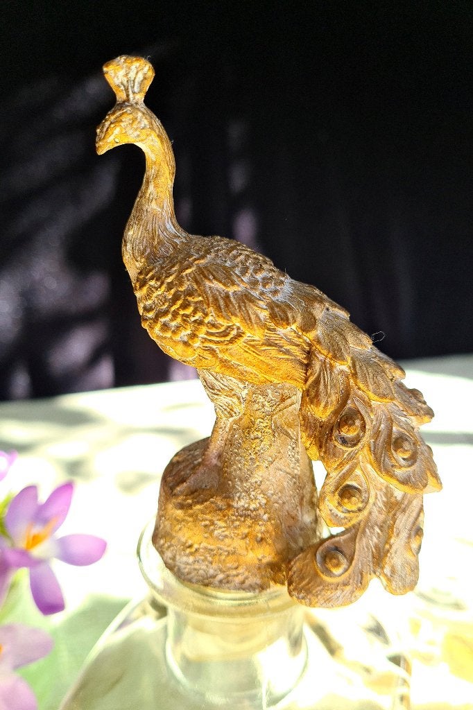 Prachtige stopper "GOUDEN" Pauw met karafje, Antiek en Kunst, Ophalen of Verzenden