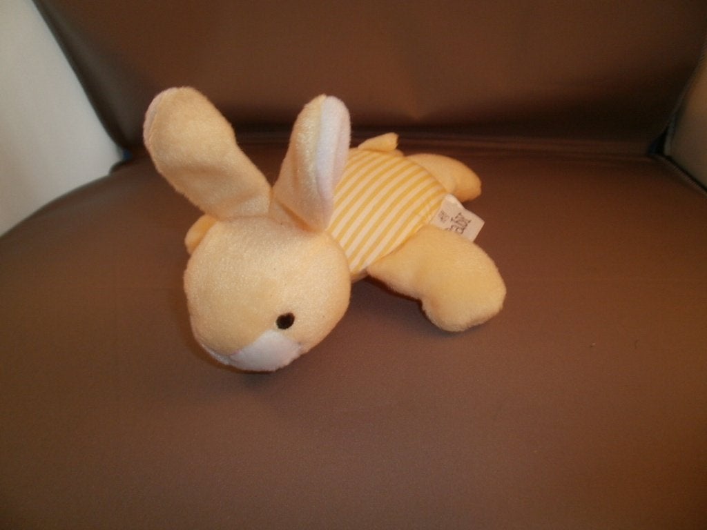 H&M baby konijn geel /wit velours met gestreept katoen 19cm, Overige merken, Geel, Ophalen of Verzenden, Wasbaar