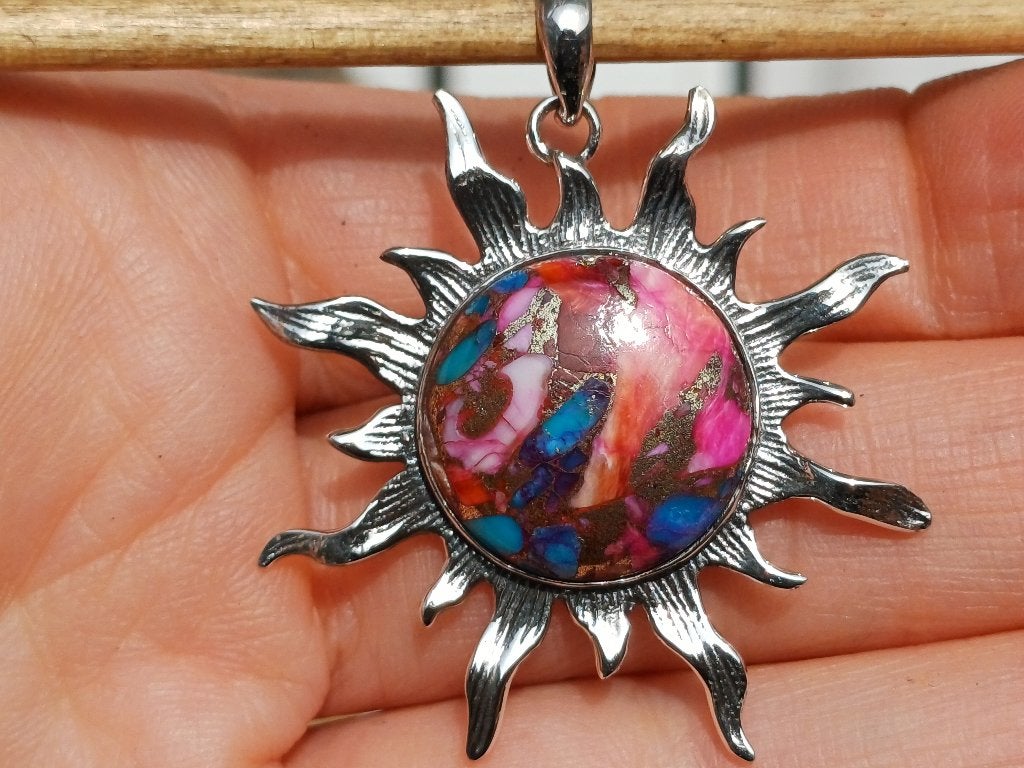 Vanoli 925 zilveren zon kettinghanger oester koper turquoise, Daiva1973@hotmail.com, Vanoli, Overige kleuren, Amsterdam