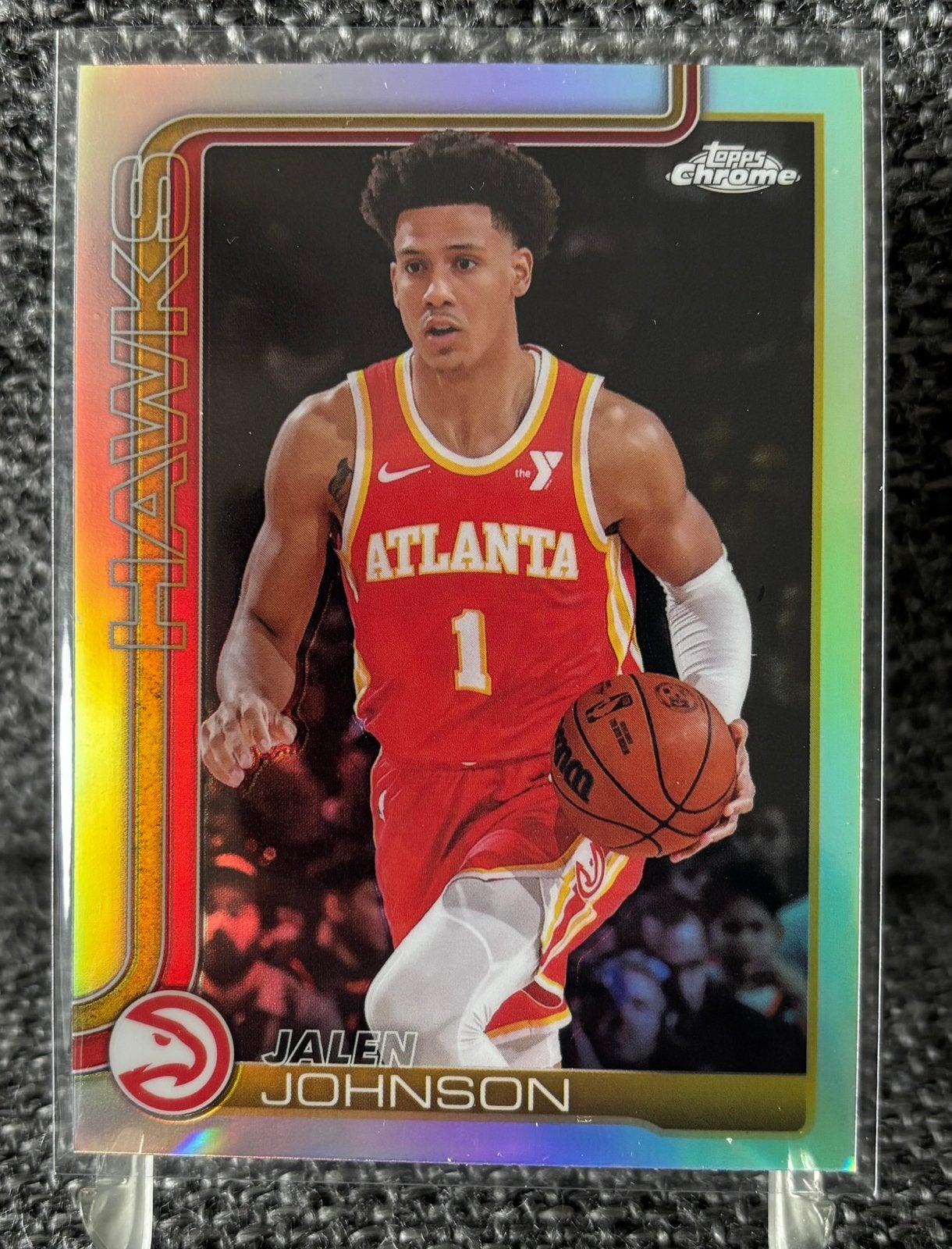 Jalen Johnson refractor Topps Chrome NBA card Atlanta Hawks, Ophalen of Verzenden, Nieuw
