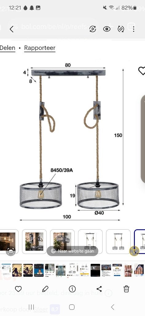 Industriële dubbele hanglamp, Ophalen, Zo goed als nieuw, Industrieel