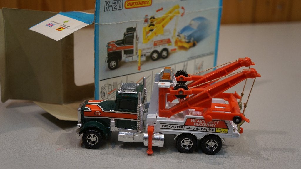 Matchbox superkings k-20 peterbilt wreck truck 1979 in doos, Ophalen of Verzenden, Zo goed als nieuw, Bus of Vrachtwagen, Matchbox