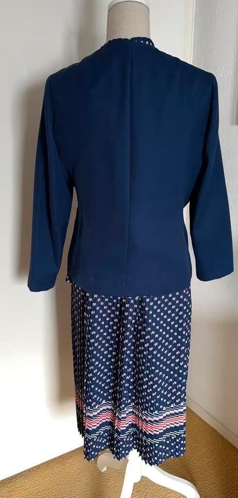 Linda Leigh vintage jurk met jasje maat 44[v], Kleding | Dames, Blauw, Maat 42/44 (L), Nieuw, Ophalen of Verzenden