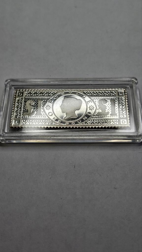 Zilveren postzegel victoria 1888, Ophalen of Verzenden, Zilver