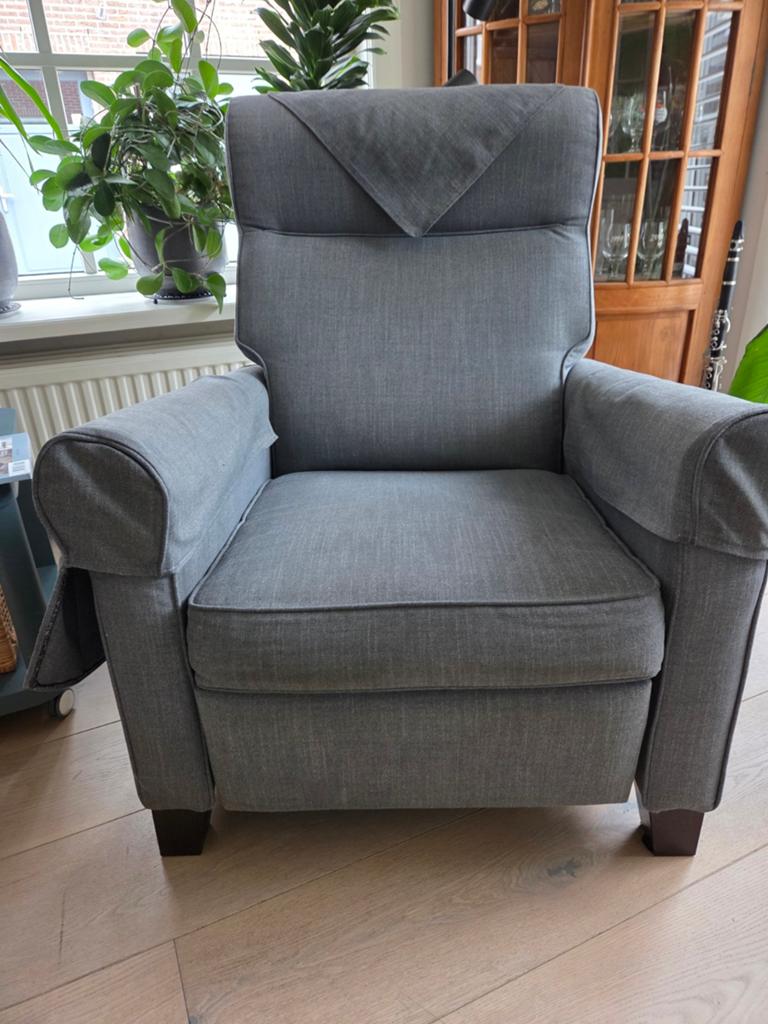 Grijze relax fauteuils van Ikea, 2 stuks., Ophalen, 75 tot 100 cm