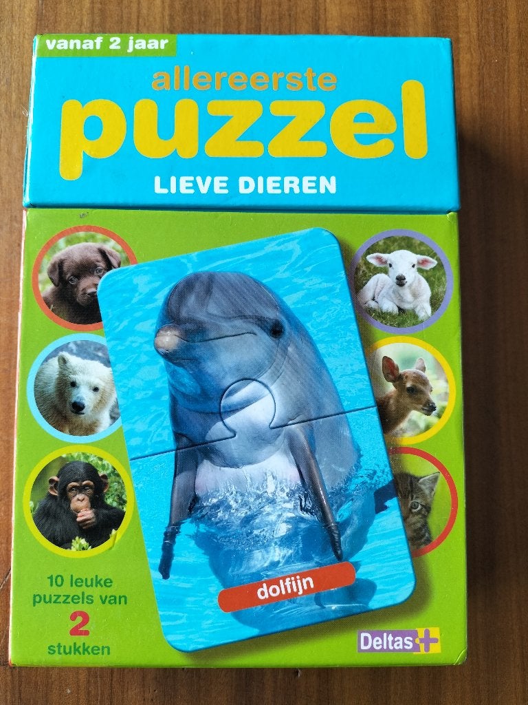 Allereerste puzzel - Lieve dieren / 10 x 2 stukken, 2+, Ophalen of Verzenden, Minder dan 10 stukjes, Zo goed als nieuw, 2 tot 4 jaar