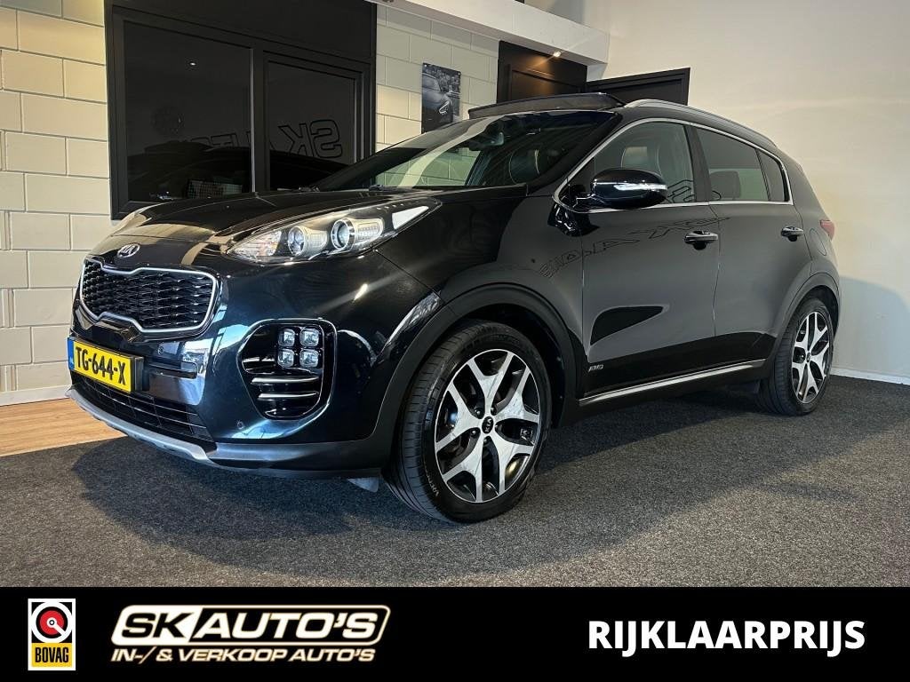 Kia SPORTAGE 1.6 T-GDI 4WD GT-L. NAP l TREKH l STOEL/STUURVE, Auto's, Kia, 4 cilinders, Met garantie (alle), Zwart, Bedrijf