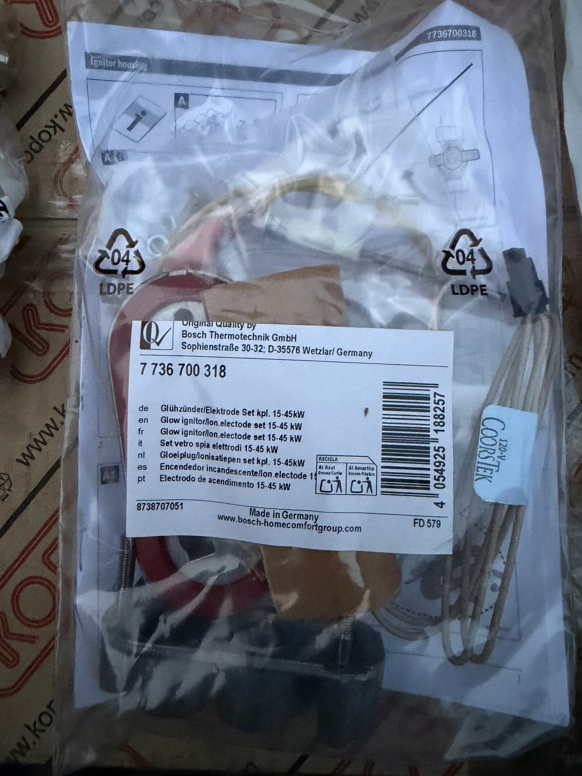 Bosch Gloeiplug/Ionisatiepen Set 15-45kW (Nieuw), Ophalen of Verzenden, Nieuw