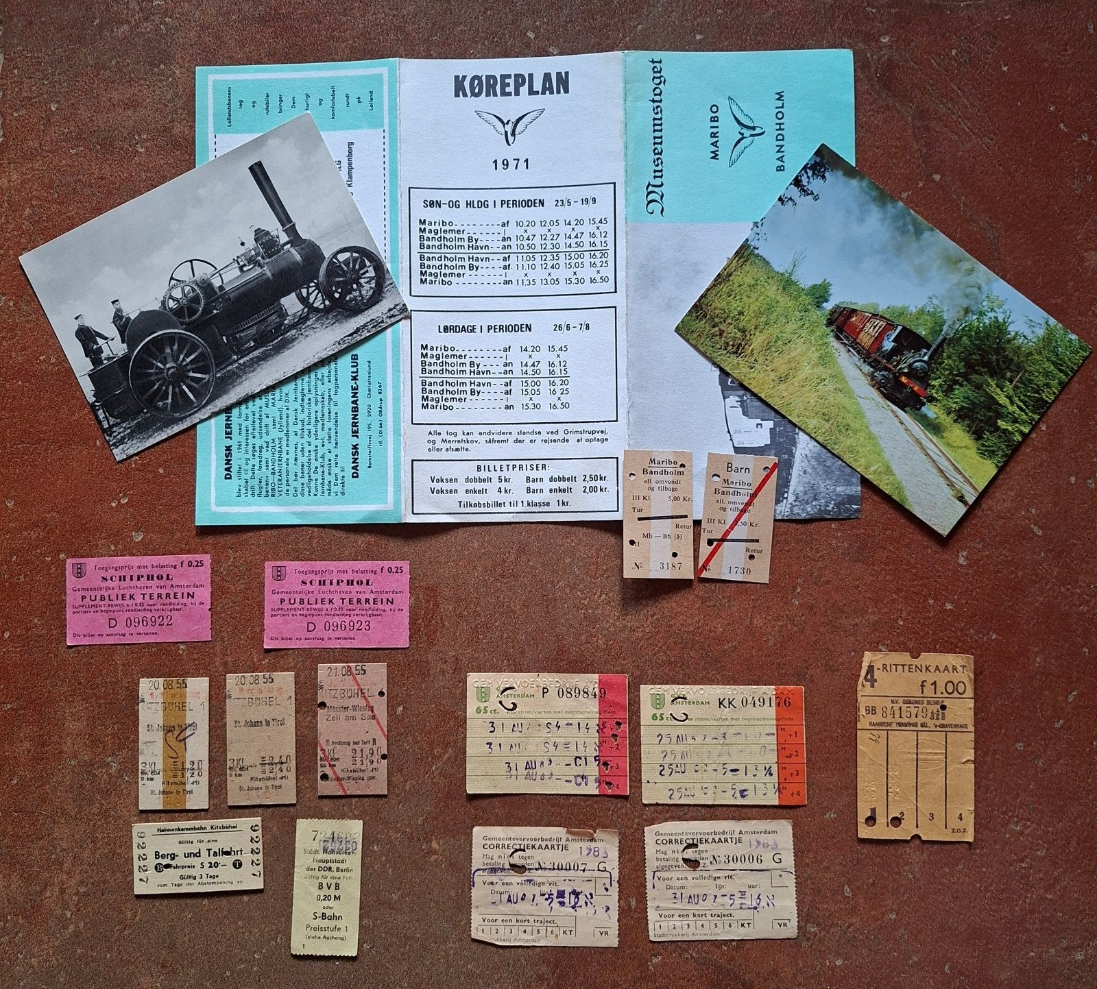 Verschillende vintage tram-/treinkaartjes en entree Schiphol, Ophalen of Verzenden, Gebruikt, Overige soorten, Overige typen
