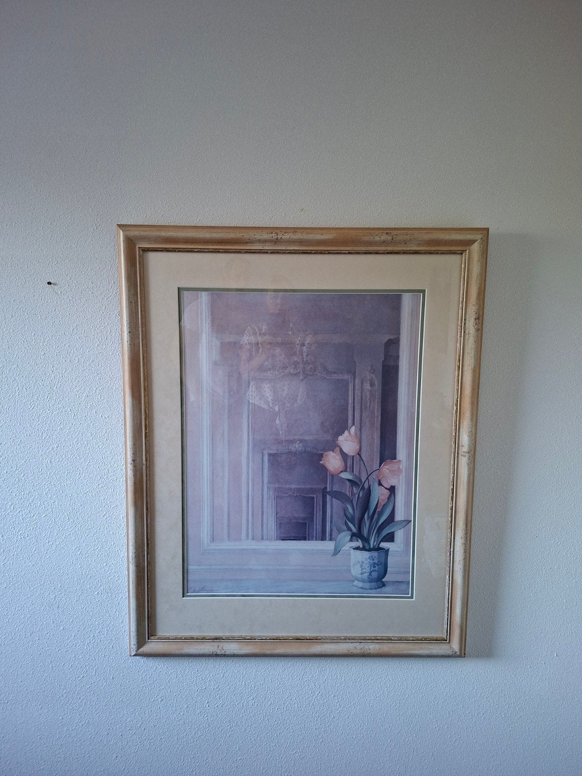 Poster met tulpen in vaas in mooie lijst, Ophalen