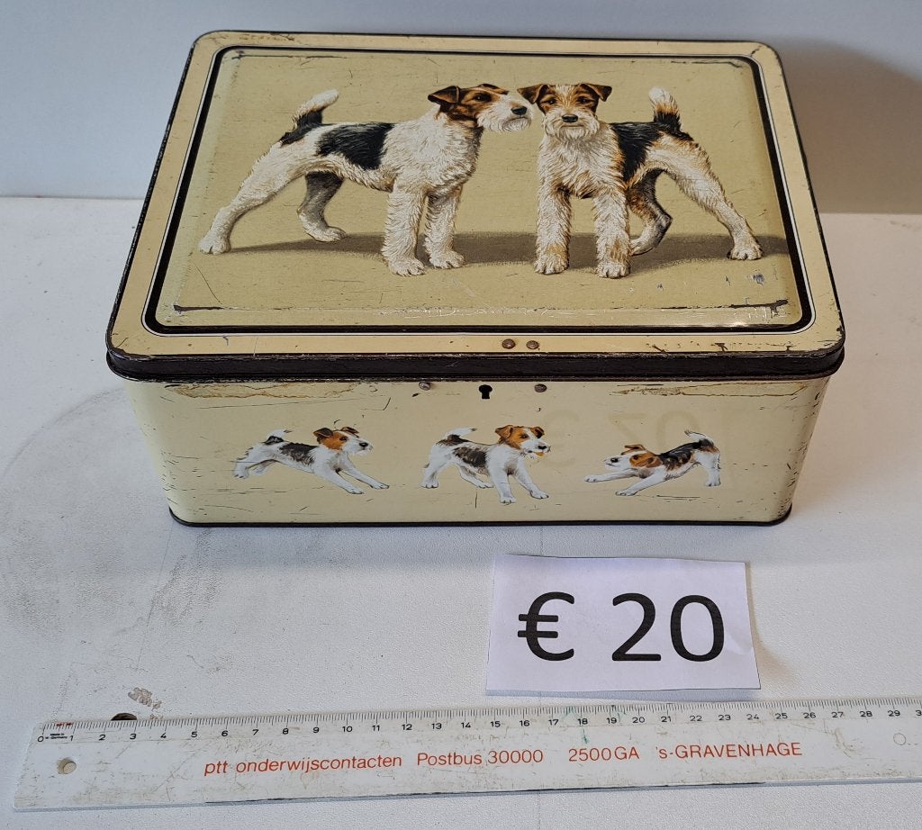 2. oude schoen spanners blik terrier hond, Ophalen of Verzenden