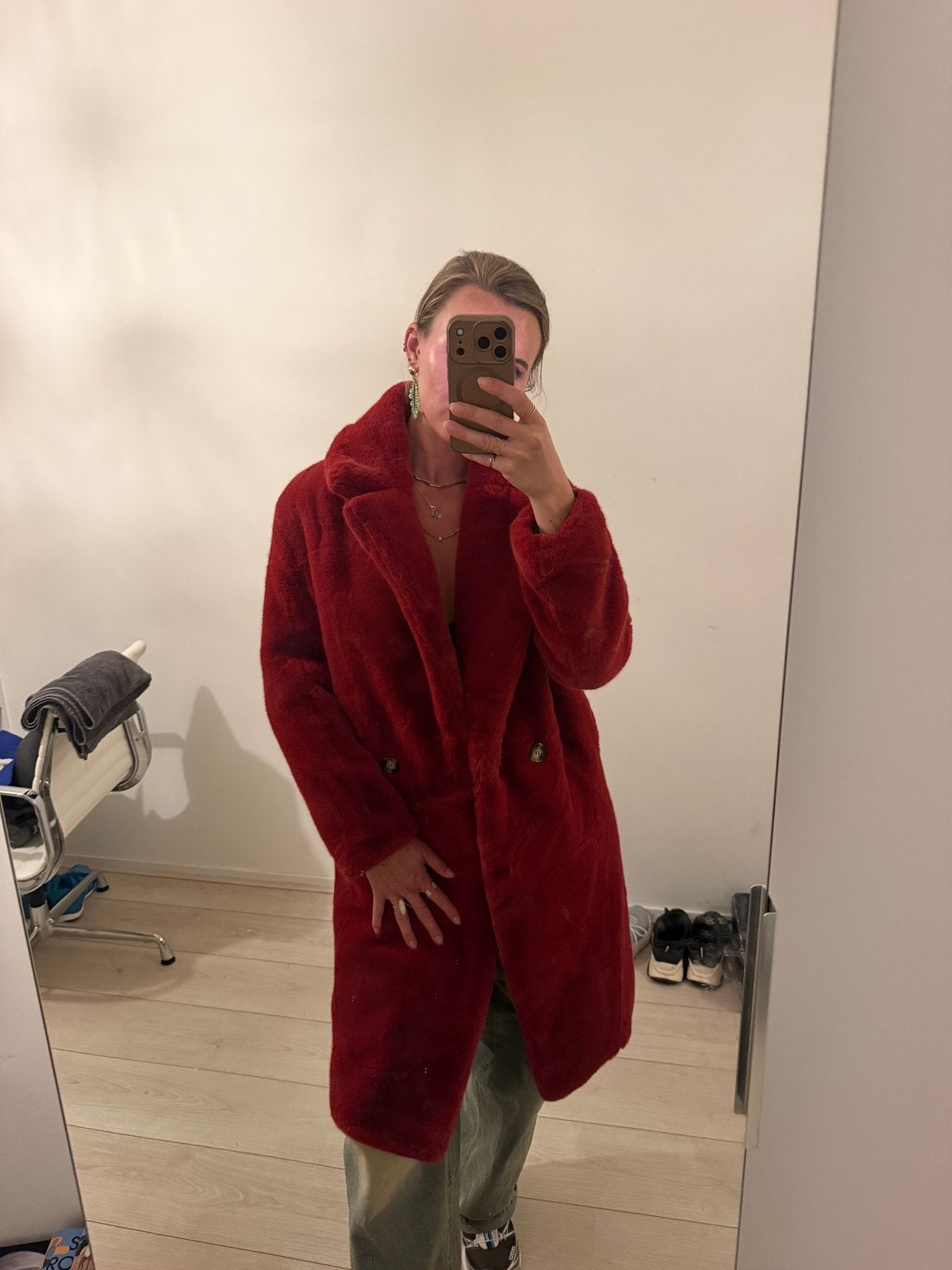 Mango faux fur bondjas bordeauxrood XS met prijskaartje, Ophalen of Verzenden, Nieuw, Maat 34 (XS) of kleiner, Rood