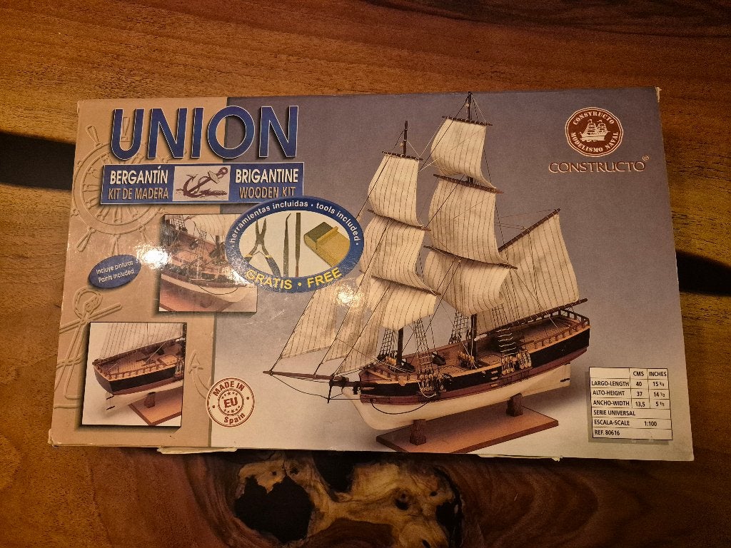 Union scheepmodelbouwpakket schaal 1:100, compleet, gesealed, Ophalen of Verzenden, Zo goed als nieuw, 1:50 tot 1:200, Overige merken