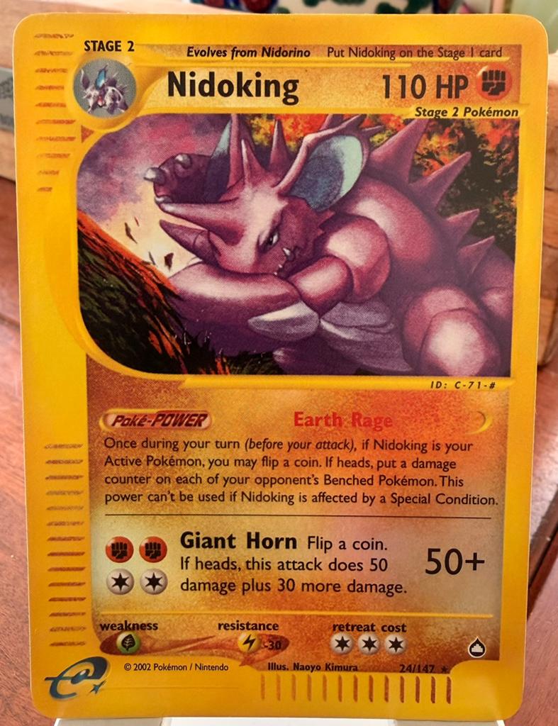 Nidoking #24 (Reverse Holo), Ophalen of Verzenden, Zo goed als nieuw, Losse kaart