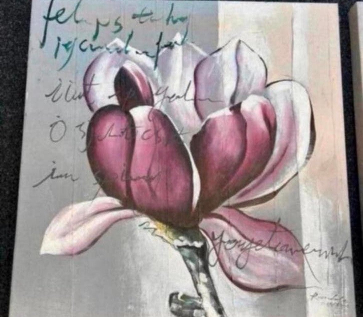 Riverdale schilderijen set van 2, Antiek en Kunst, Kunst | Schilderijen | Modern, Ophalen, Acrylverf, Handgeschilderd, Bloemen