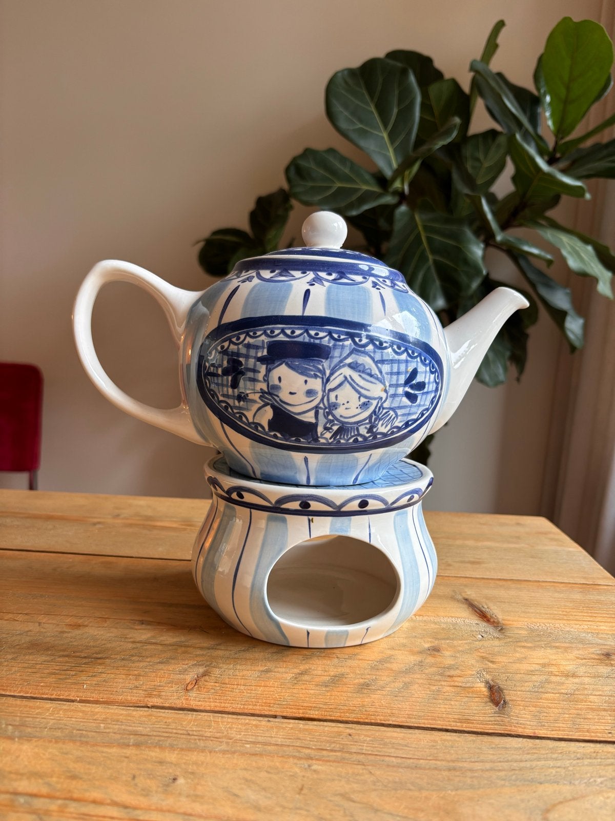 Blond Amsterdam Delfts Blauw Theepot - Zo goed als nieuw, Theepot/fluitketel, Blauw, Ophalen of Verzenden, Zo goed als nieuw