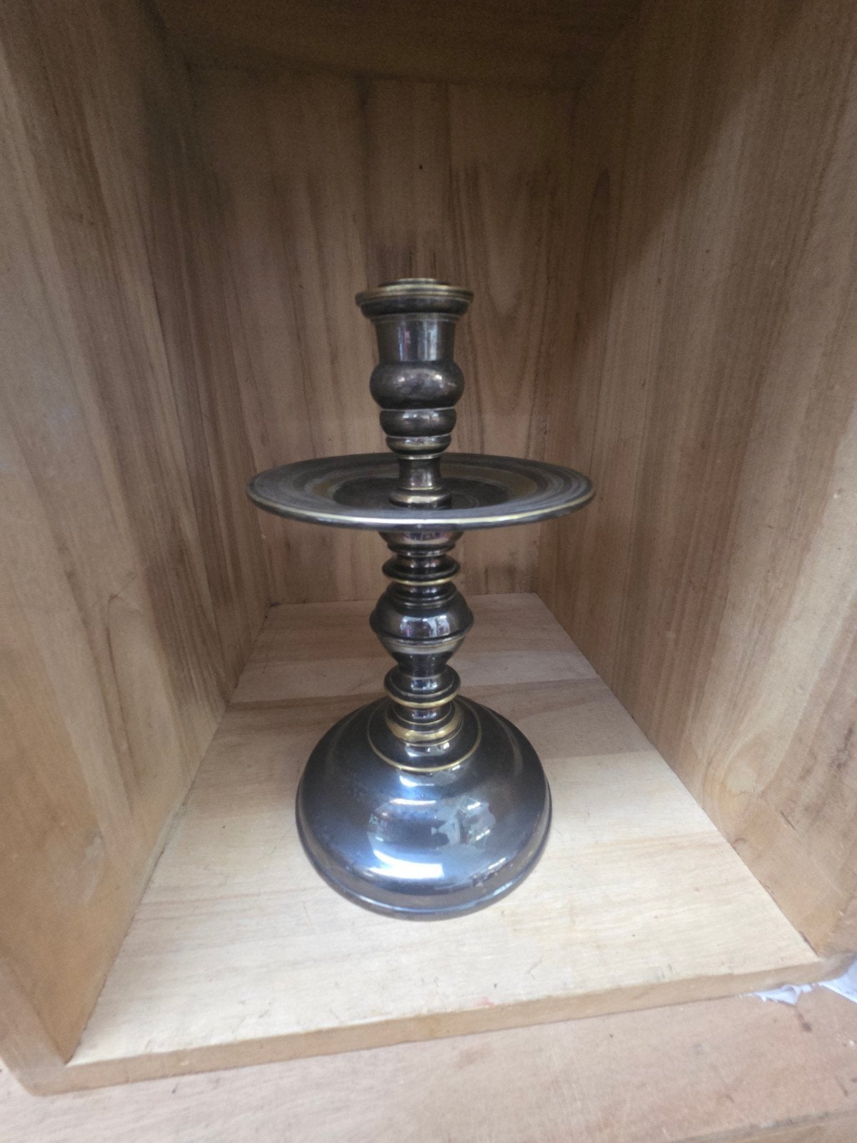 Antieke Bronzen Kandelaar - Klassiek Design, Ophalen of Verzenden, Koper of Brons